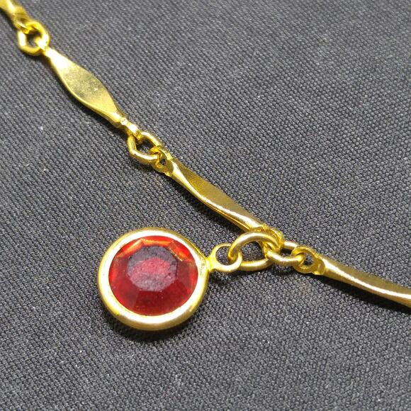 Vintage Red Crystal Dangle Necklace, 50 Inches Length, 1970s - Picture 8 of 10